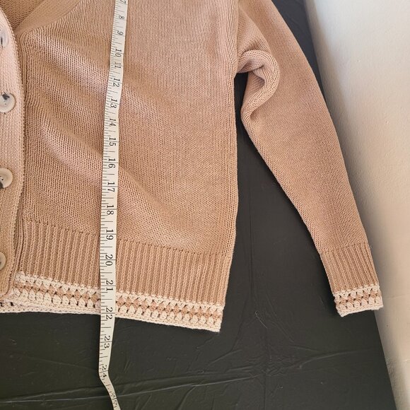 NWT Amour Vert Texture Cotton Cardigan Biscotti size M - Picture 7 of 11